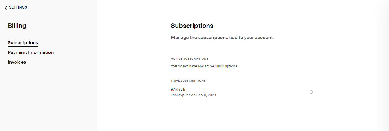 Select 'Billing.'
